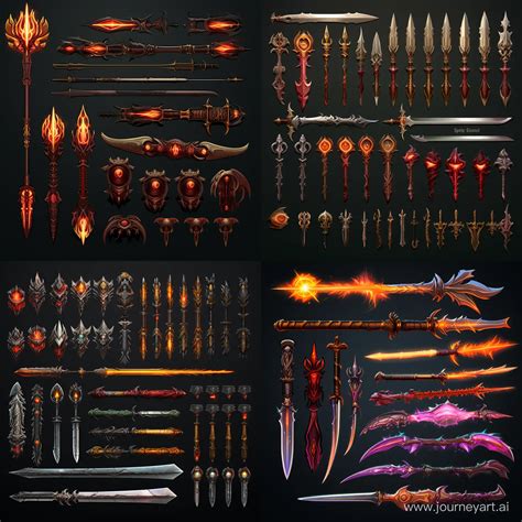 Dynamic Item Spritesheet With Stunning Light Weapon Effects Journeyart