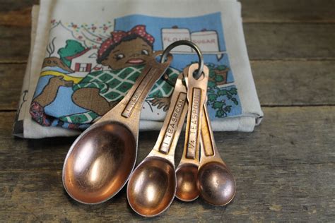 Vintage Copper Measuring Spoons Aluminum Spoons Etsy Vintage