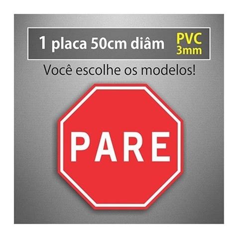 Placa Pare Cm Di Metro Pvc Mm Minhaplaca