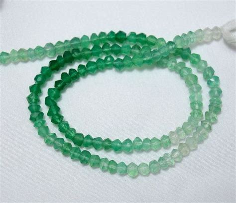 Shaded Green Onyx Beads Faceted Rondelle Beads