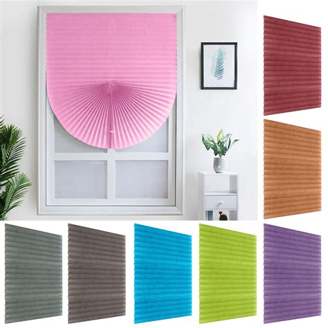 Cordless Room Darkening Temporary Pleated Vinyl Window Shades Light