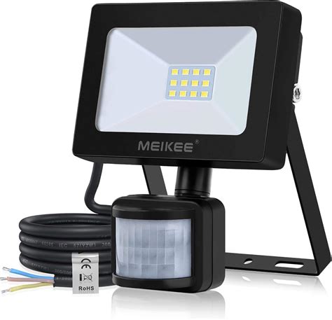 Meikee W Led Floodlights With Motion Sensor Lm Energy Saving Pir