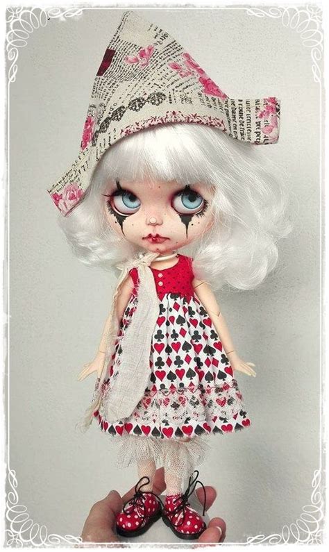 Lilya Gothic Clown Blythe Custom Doll By Antique Shop Dolls By Sorayaminiatures On Etsy