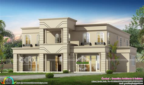 Flat Roof Colonial House Plan With Bedroom Kerala Home Design And B