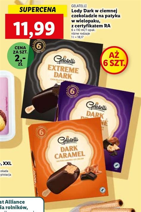 Promocja Lody W Ciemnej Czekoladzie Gelatelli W Lidl