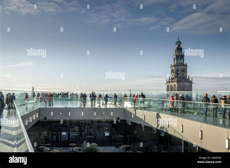 GRONINGEN, NETHERLANDS - DECEMBER 1, 2019: On the roof of the Forum ...