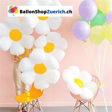 Riesige Blume Margarete Weiss Gelb Ballon Sommer Thema Party