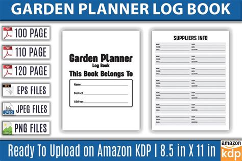 Garden Planner Log Book KDP Interior Graphic By KDP Pro Creative