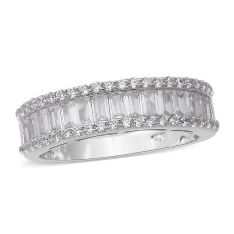 LUSTRO STELLA Zirkonia Ring 925 Silber Rhodiniert Ca 0 81 Ct SHOPLC