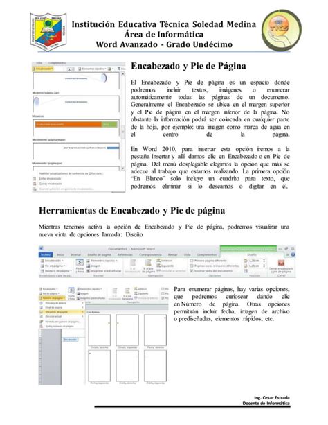 Encabezado Y Pie De Pagina PDF