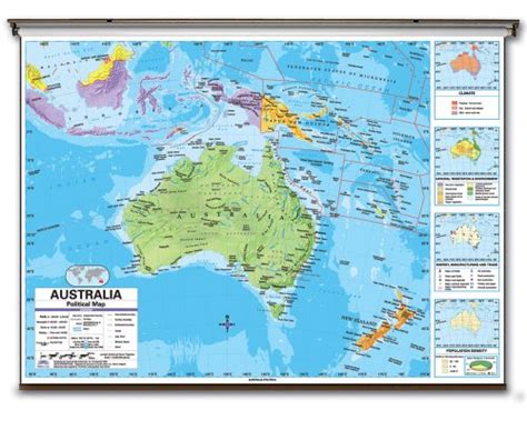 Australia Advanced Political Wall Map W Backboard Advanced Political