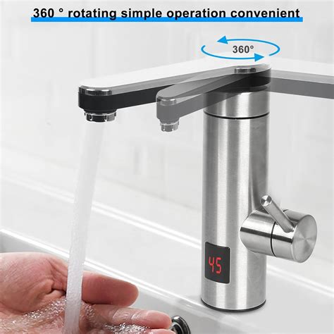 Instant Water Hot Tap Electric Sink Heating Tap Swivel Tankless Water Hot Heater Faucet