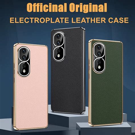 Luxury For Huawei Honor Pro Case Genuine Leather Electroplated Frame