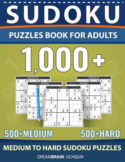 Sudoku Puzzles Book For Adults 1000 Medium To Hard Sudoku Puzzle Book