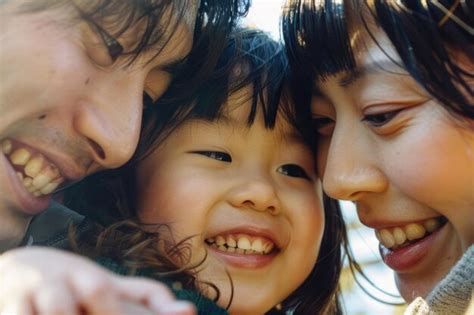 Una joven familia japonesa participando juntos en actividades lúdicas