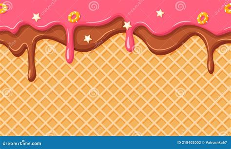 Waffle Texture Wafer Pattern Biscuit Background Square Crispy Vector