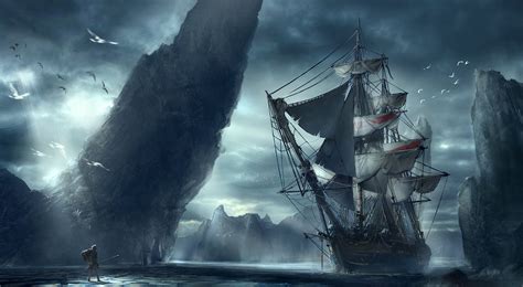 fantasy, Ship, Boat, Art, Artwork, Ocean, Sea Wallpapers HD / Desktop ...