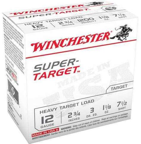 12 Gauge 2 3 4 Lead 7 1 2 1 1 8 Oz 25 Rounds Winchester Shotgun