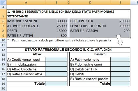 Esercizio Sullo Stato Patrimoniale Ex Art 2424 Cc Azienda Italia