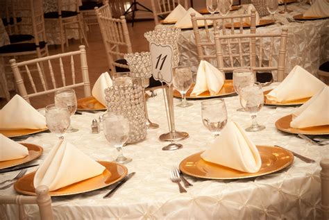 Ivory Linens On Ivory Tablecloth Wedding Table Settings Table