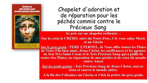 Chapelet D Adoration Et De Reparation Au Tres Precieux Sang De Notre