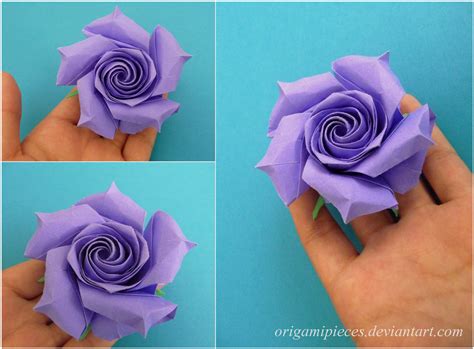 Purple Origami Rose By Origamipieces On Deviantart