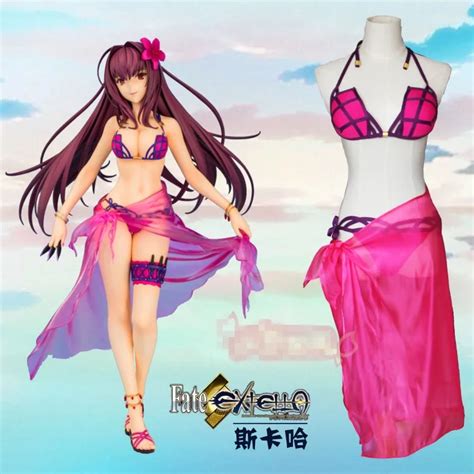 Animefategrand Order Scathach Cos Sukumizu Swimsuit Cosplay Costume