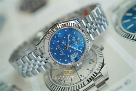 NEW Rolex Datejust Azzurro Blue Floral Motif Diamond 31 Mm REF