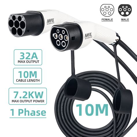 Max Green Ev Electric Vehicle Car Plug In Hybrid Charging Cable Type