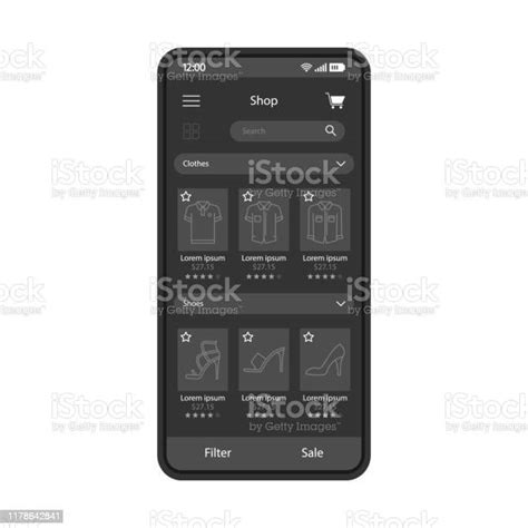 Online Clothing Store Smartphone Interface Vector Template Stock Illustration Download Image