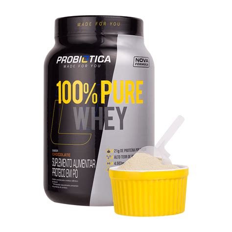 100 Pure Whey Sabor Chocolate ProbiÓtica 900 G Oba Hortifruti