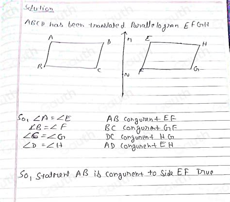 Solved In The Figure Below Parallelogram Abcd Has Been Translated To