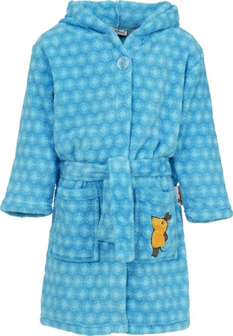 Playshoes Fleece Badjas Met Capuchon De Muis Blauw Maat 146