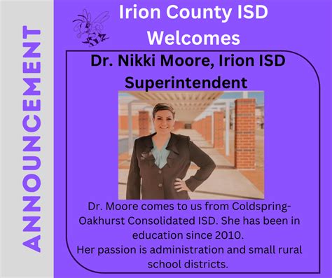 Dr Nikki Moore Irion County Isd