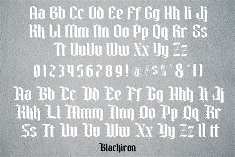 Blackiron Blackletter Font Design Cuts