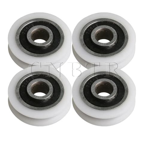 4 Pieces CNBTR 21x5x6mm U Type Groove Ball Bearing Guide Pulley Wheels