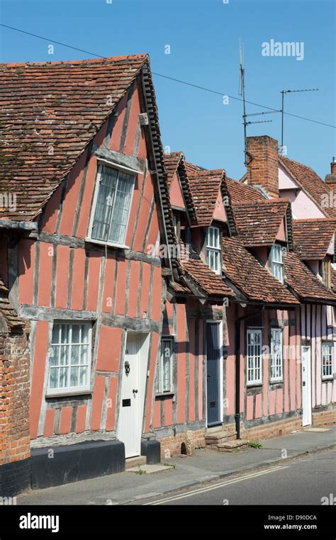 Uk England Suffolk Lavenham Timber Framed Medieval Houses Exterior