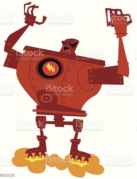 Angry Robot Stock Illustration - Download Image Now - Anger, Cartoon ...