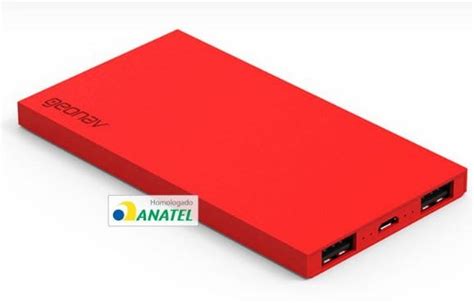 Carregador Port Til Powerbank Mah Geonav Pb R Vermelho