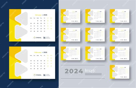 Premium Vector Desk Calendar 2025 Template Design Professional