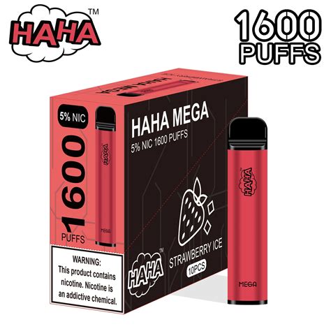 Small Puffs 1600 Puffs Smoking Vape Haha Mega Disposable Vape Pen From