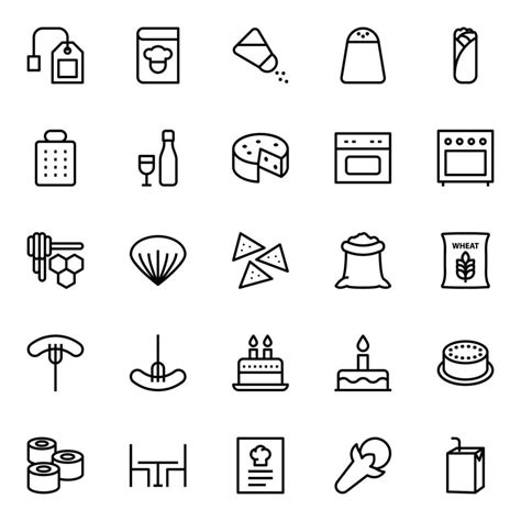 Outline icons for Food. 20410222 Vector Art at Vecteezy