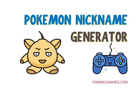 Pokemon Name Generator Find Nicknames