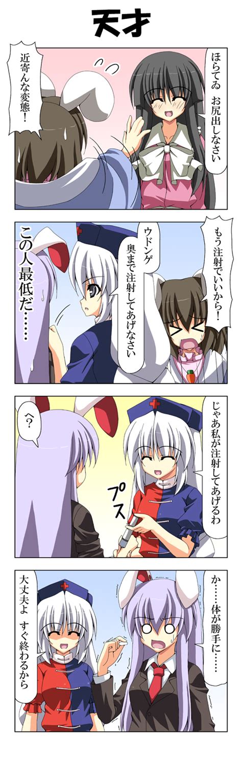 Reisen Udongein Inaba Houraisan Kaguya Inaba Tewi And Yagokoro Eirin