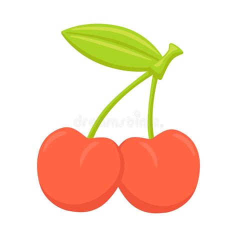 Cherry Sign Emoji Icon Illustration Fruit Food Red Vector Symbol