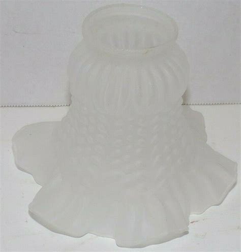 Vintage Frosted Glass Ruffled Tulip Ceiling Fan Light Shade Globe