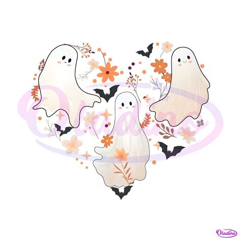 Cute Halloween Ghosts PNG Spooky Vibes PNG Download