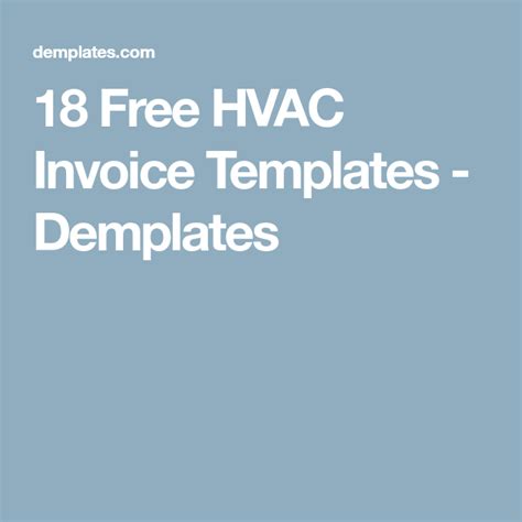 Free Hvac Invoice Templates Artofit