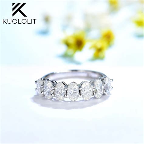 Kuololit Anillo De Moissanita Ctw Para Mujer Oro Amarillo S Lido