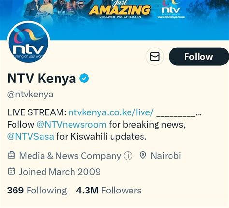 Cornelius K Ronoh On Twitter NTV Kenya Loses It S Twitter Account